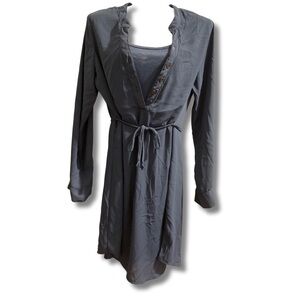 💙 CHARLOTTE RUSSE- Blue Silky Double Dress- SIZE Small